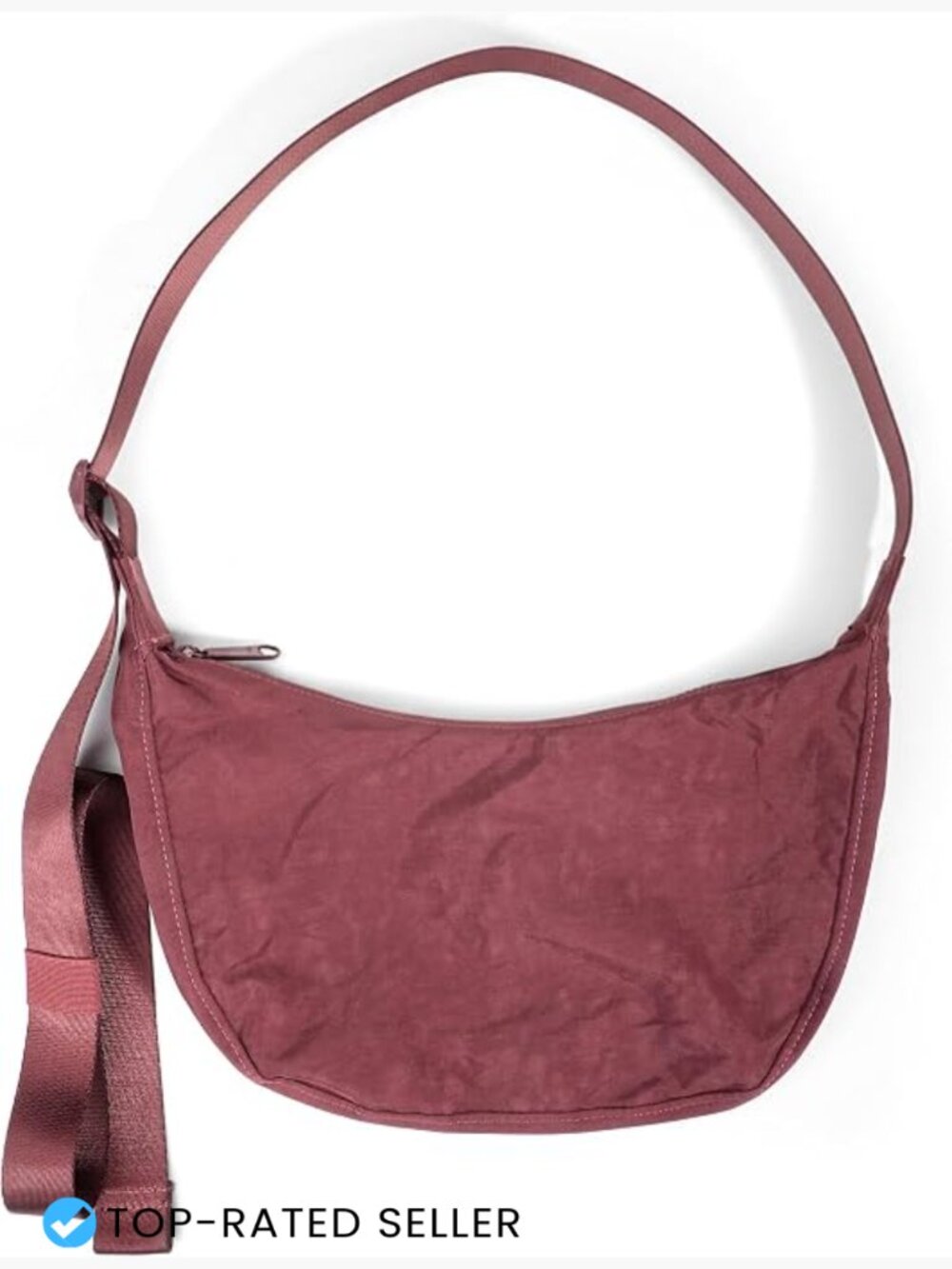 Slouchy Nylon Crescent Crossbody Bag Adjustable Strap Lightweight Everyday